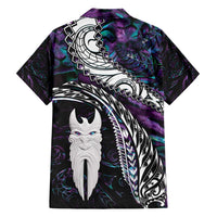 New Zealand Aotearoa Hawaiian Shirt Maori Hei Rehua Paua Shell Glitter Purple LT05 - Polynesian Pride