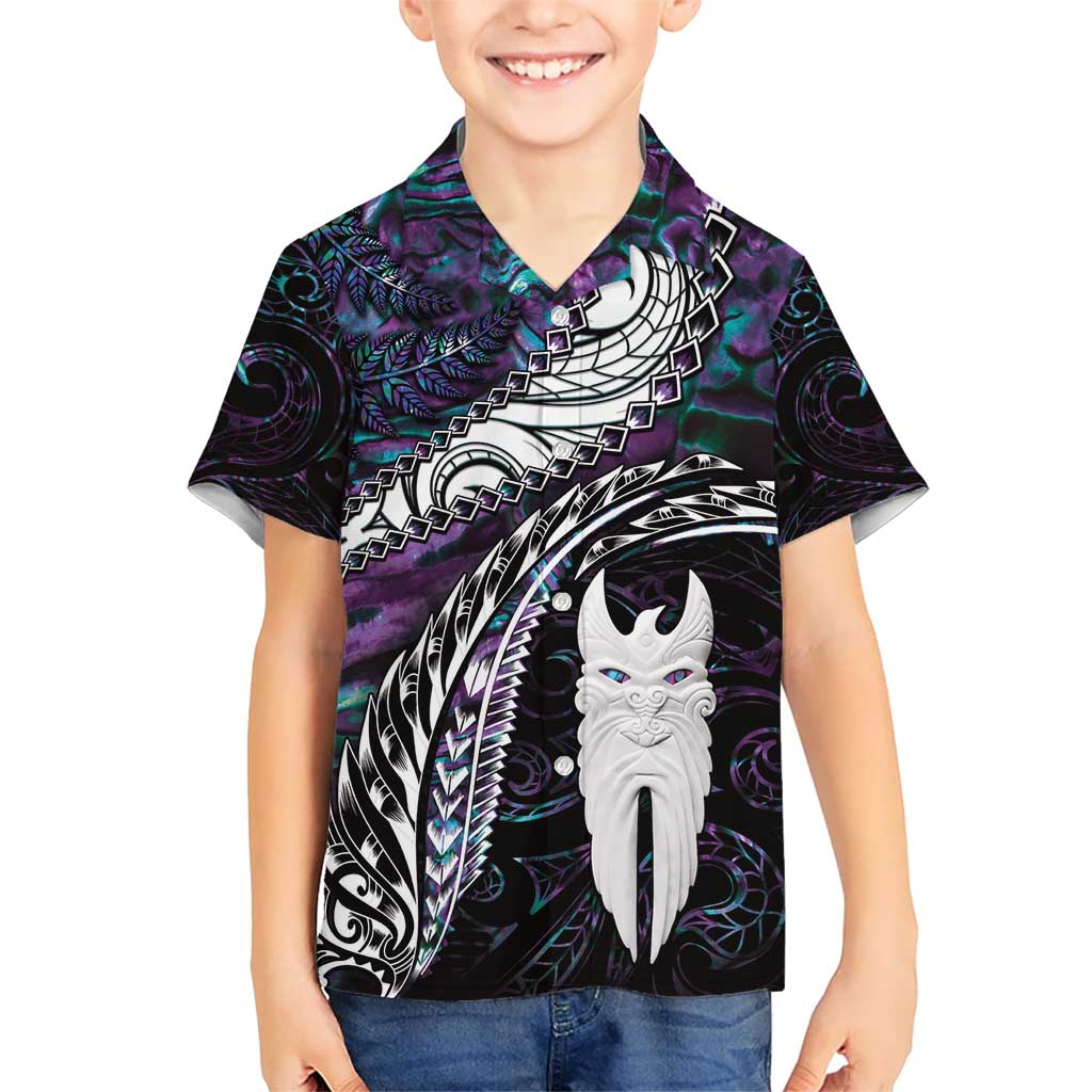 New Zealand Aotearoa Hawaiian Shirt Maori Hei Rehua Paua Shell Glitter Purple LT05 - Polynesian Pride