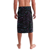 New Zealand Aotearoa Lavalava Maori Hei Rehua Paua Shell Glitter Purple LT05 - Polynesian Pride