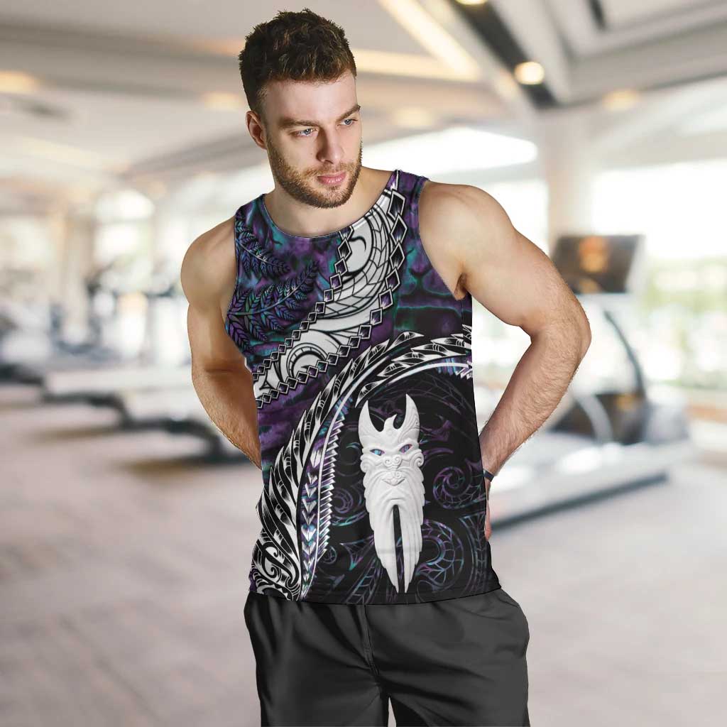 New Zealand Aotearoa Men Tank Top Maori Hei Rehua Paua Shell Glitter Purple LT05 Purple - Polynesian Pride