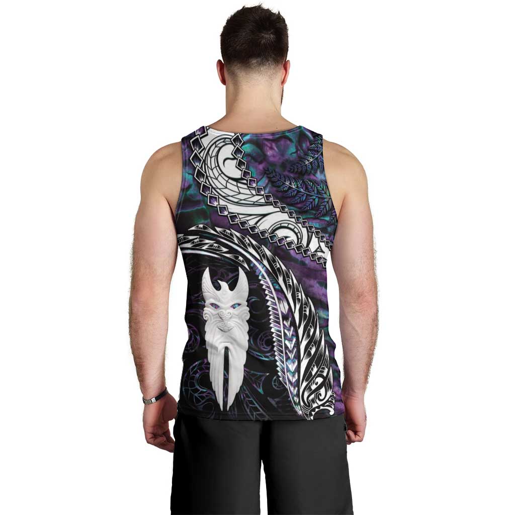 New Zealand Aotearoa Men Tank Top Maori Hei Rehua Paua Shell Glitter Purple LT05 - Polynesian Pride
