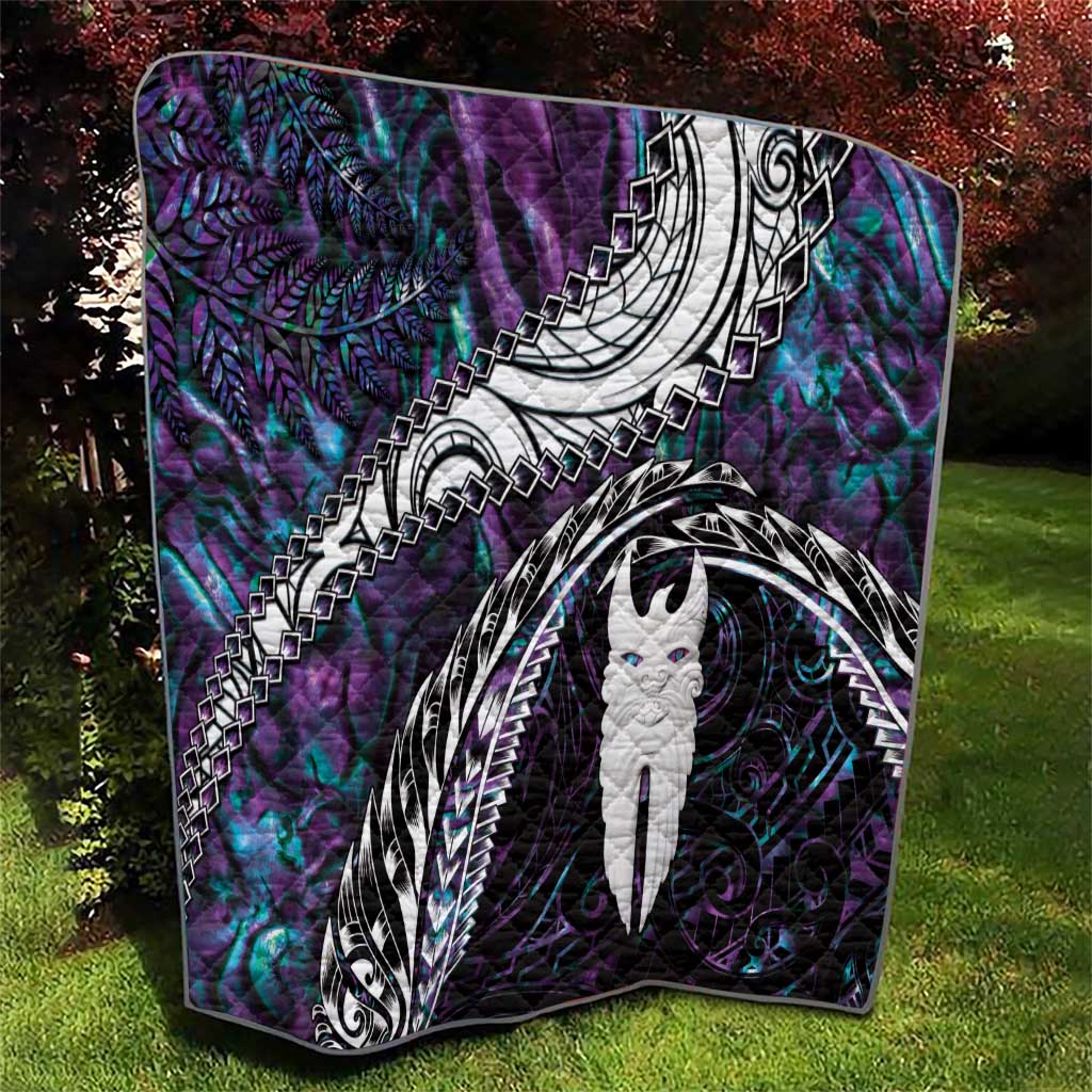 New Zealand Aotearoa Quilt Maori Hei Rehua Paua Shell Glitter Purple LT05 - Polynesian Pride
