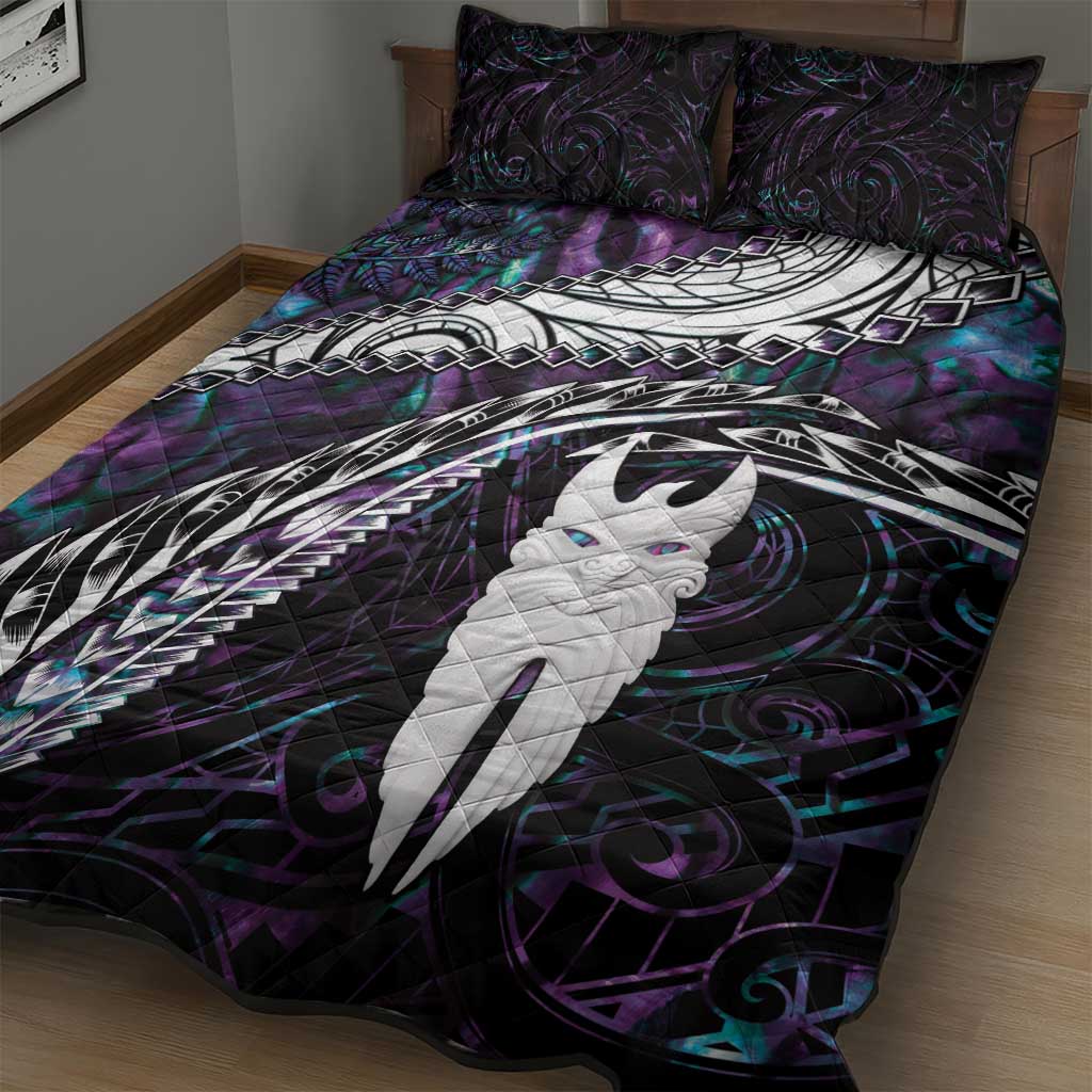 New Zealand Aotearoa Quilt Bed Set Maori Hei Rehua Paua Shell Glitter Purple LT05 - Polynesian Pride
