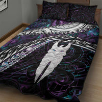 New Zealand Aotearoa Quilt Bed Set Maori Hei Rehua Paua Shell Glitter Purple LT05 - Polynesian Pride