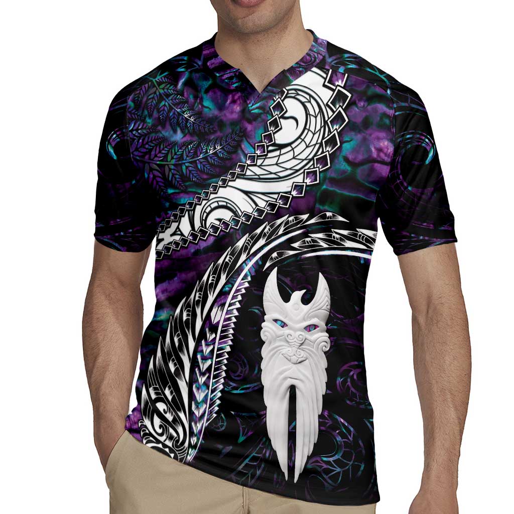 New Zealand Aotearoa Rugby Jersey Maori Hei Rehua Paua Shell Glitter Purple LT05 - Polynesian Pride