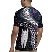 New Zealand Aotearoa Rugby Jersey Maori Hei Rehua Paua Shell Glitter Purple LT05 - Polynesian Pride