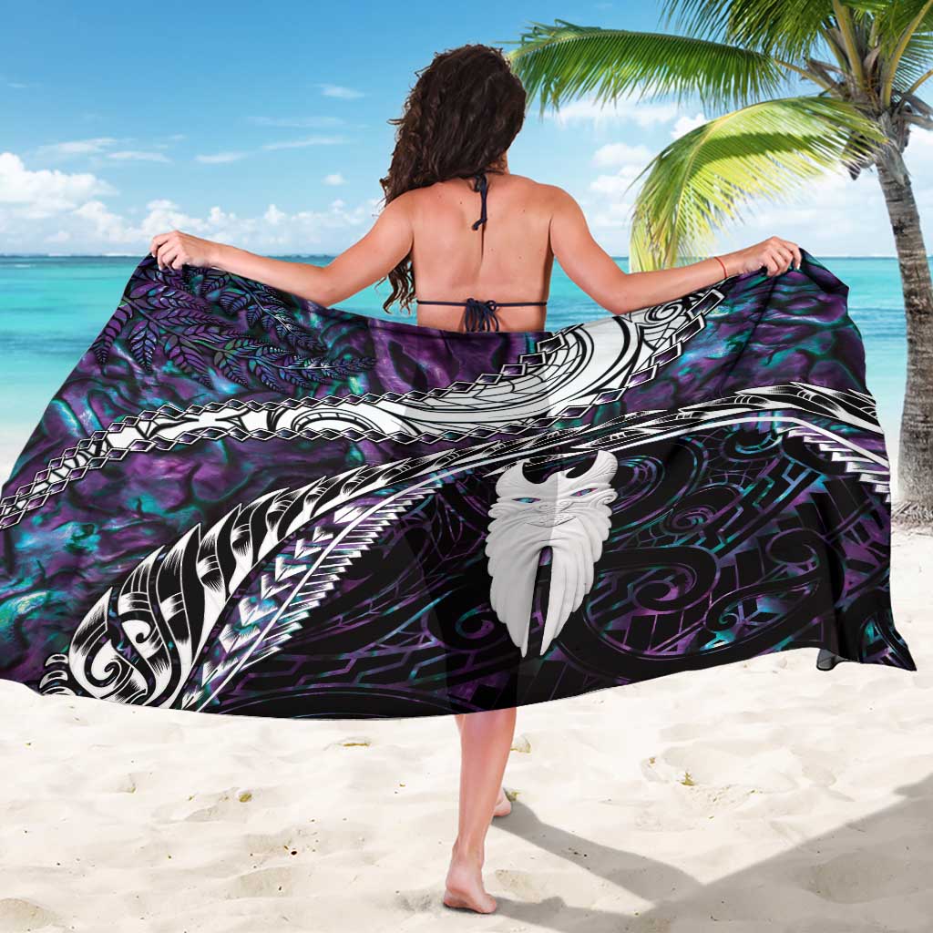 New Zealand Aotearoa Sarong Maori Hei Rehua Paua Shell Glitter Purple LT05 - Polynesian Pride