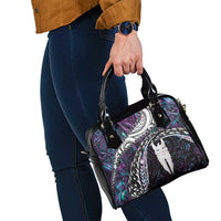 New Zealand Aotearoa Shoulder Handbag Maori Hei Rehua Paua Shell Glitter Purple LT05 - Polynesian Pride