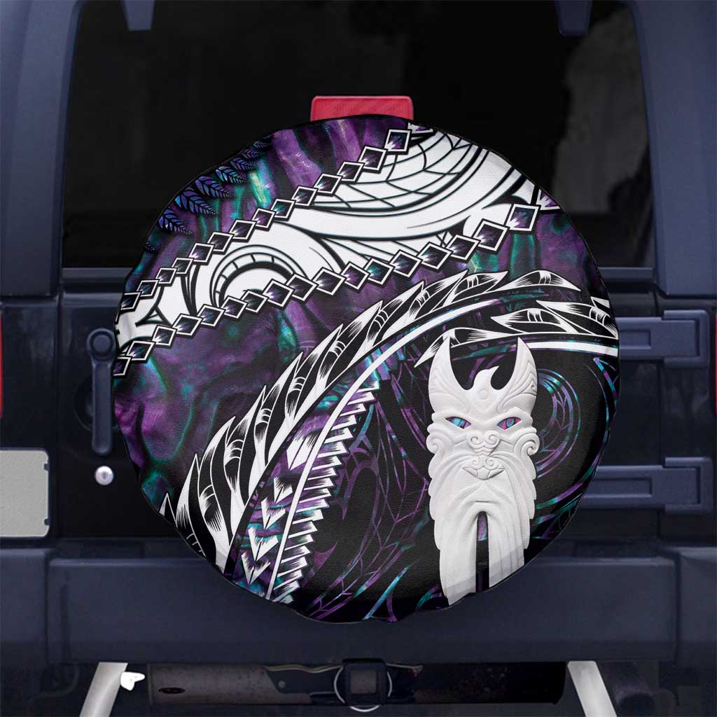 New Zealand Aotearoa Spare Tire Cover Maori Hei Rehua Paua Shell Glitter Purple LT05 - Polynesian Pride
