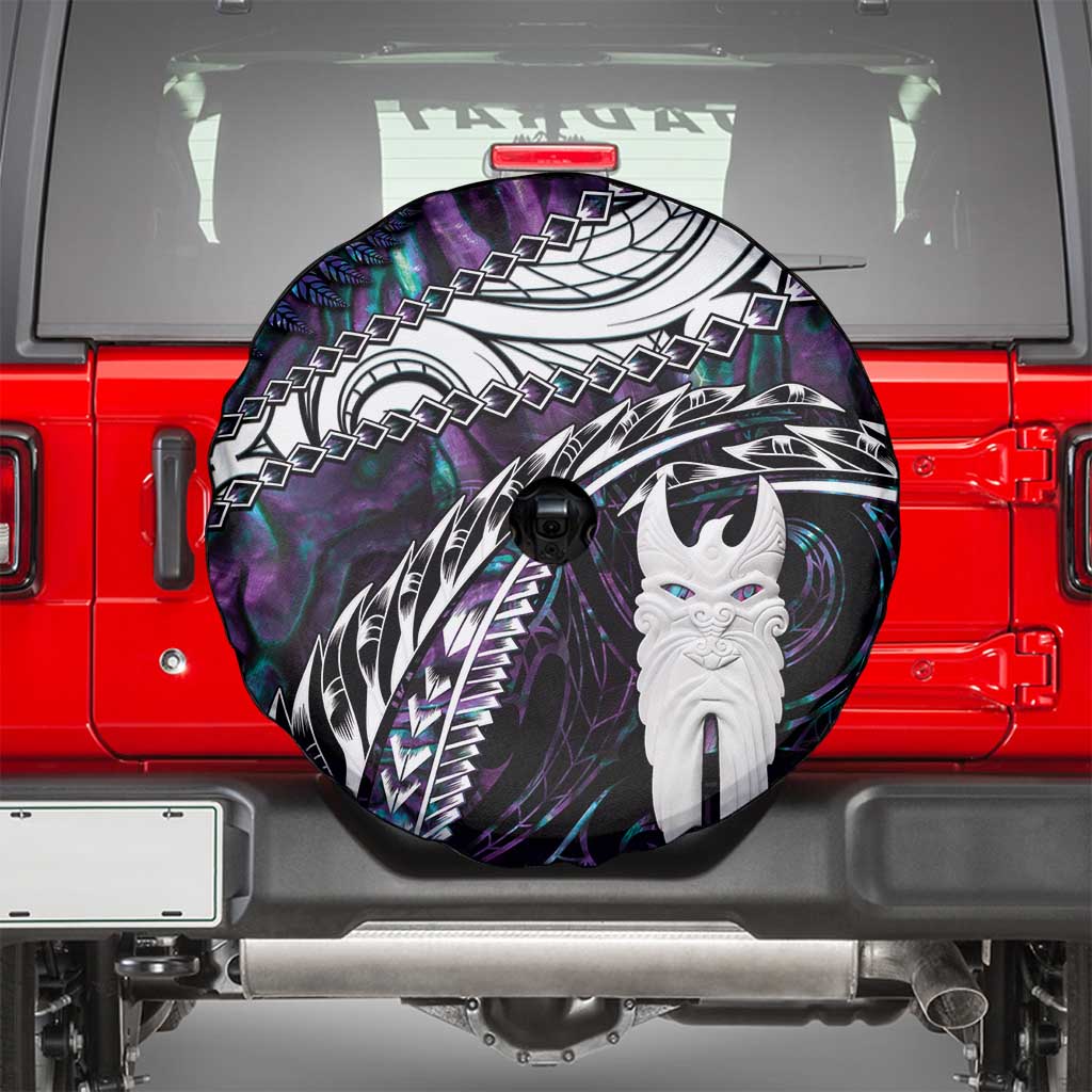 New Zealand Aotearoa Spare Tire Cover Maori Hei Rehua Paua Shell Glitter Purple LT05 - Polynesian Pride