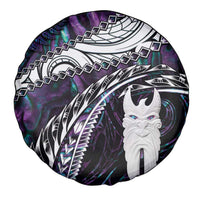 New Zealand Aotearoa Spare Tire Cover Maori Hei Rehua Paua Shell Glitter Purple LT05 - Polynesian Pride