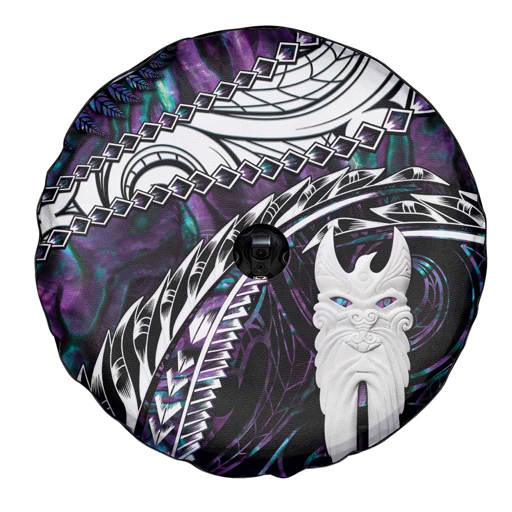 New Zealand Aotearoa Spare Tire Cover Maori Hei Rehua Paua Shell Glitter Purple LT05 - Polynesian Pride