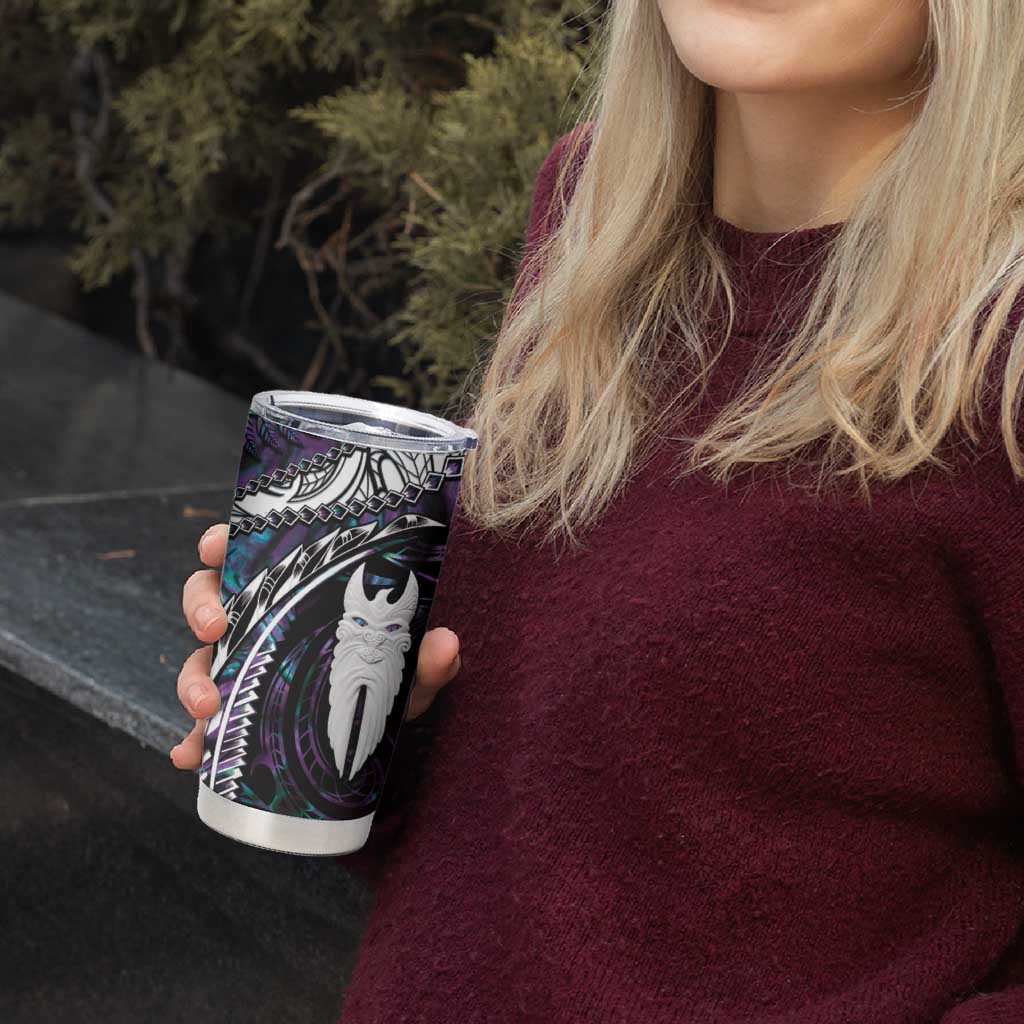 New Zealand Aotearoa Tumbler Cup Maori Hei Rehua Paua Shell Glitter Purple LT05 - Polynesian Pride