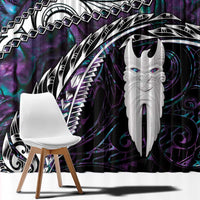 New Zealand Aotearoa Window Curtain Maori Hei Rehua Paua Shell Glitter Purple LT05 - Polynesian Pride