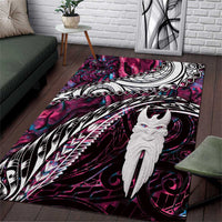 New Zealand Aotearoa Area Rug Maori Hei Rehua Paua Shell Glitter Pink LT05 Pink - Polynesian Pride