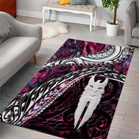 New Zealand Aotearoa Area Rug Maori Hei Rehua Paua Shell Glitter Pink LT05 - Polynesian Pride
