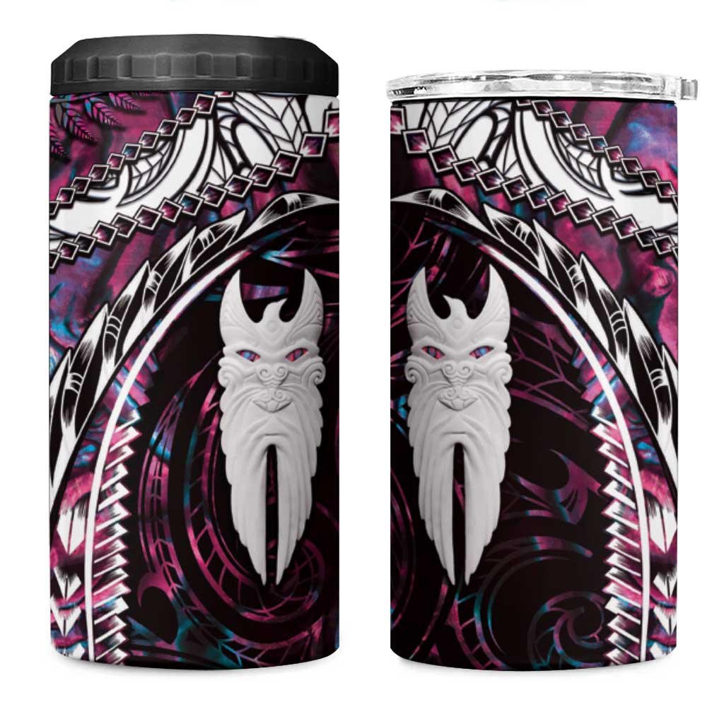 New Zealand Aotearoa 4 in 1 Can Cooler Tumbler Maori Hei Rehua Paua Shell Glitter Pink LT05 One Size: 16 oz Pink - Polynesian Pride