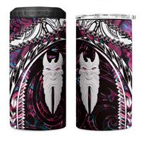 New Zealand Aotearoa 4 in 1 Can Cooler Tumbler Maori Hei Rehua Paua Shell Glitter Pink LT05 One Size: 16 oz Pink - Polynesian Pride