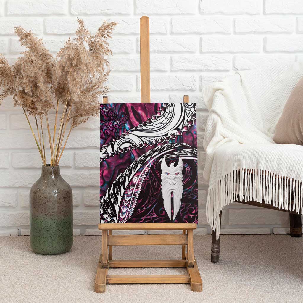 New Zealand Aotearoa Canvas Wall Art Maori Hei Rehua Paua Shell Glitter Pink LT05 - Polynesian Pride