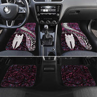 New Zealand Aotearoa Car Mats Maori Hei Rehua Paua Shell Glitter Pink LT05 Set 4pcs Pink - Polynesian Pride