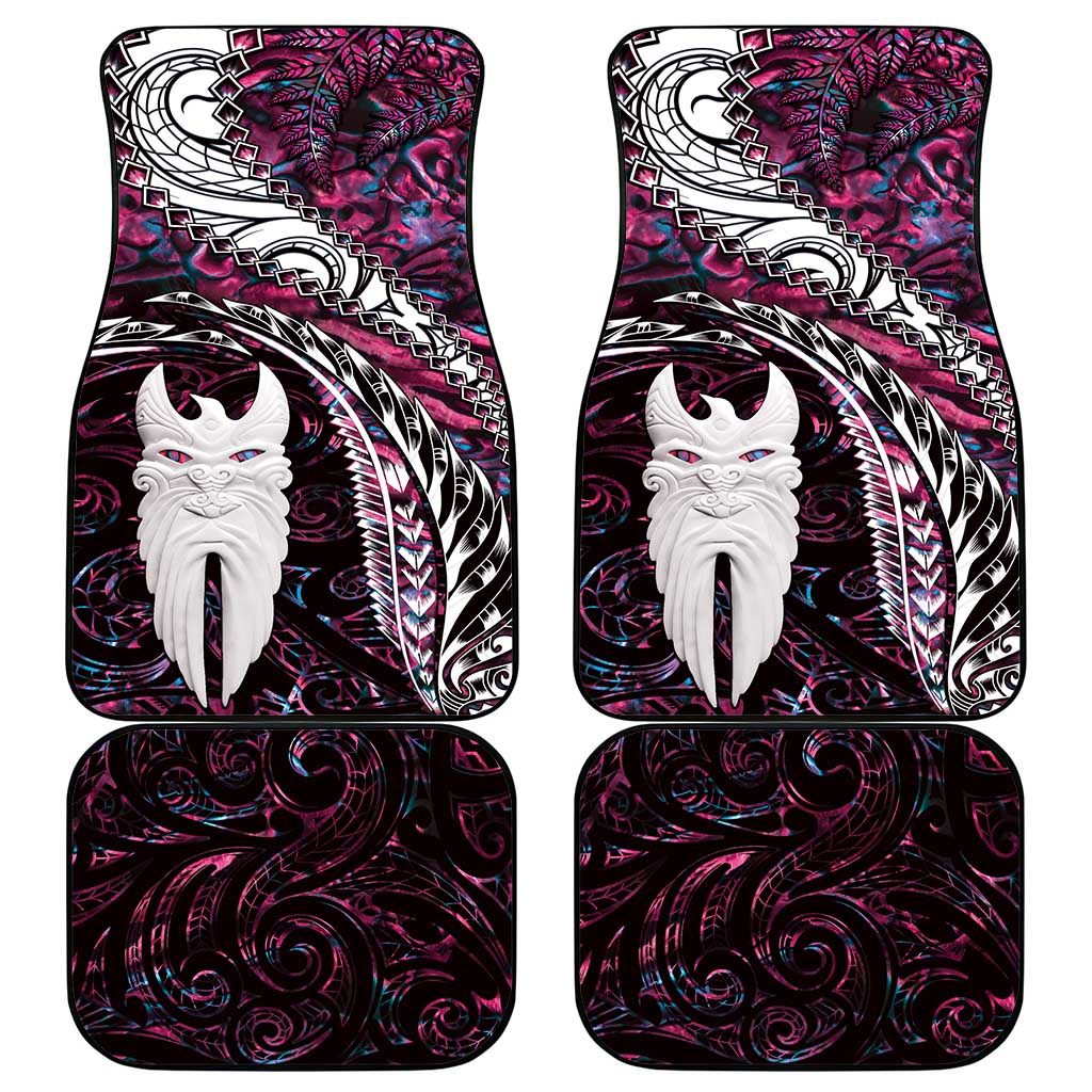 New Zealand Aotearoa Car Mats Maori Hei Rehua Paua Shell Glitter Pink LT05 - Polynesian Pride