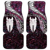 New Zealand Aotearoa Car Mats Maori Hei Rehua Paua Shell Glitter Pink LT05 - Polynesian Pride