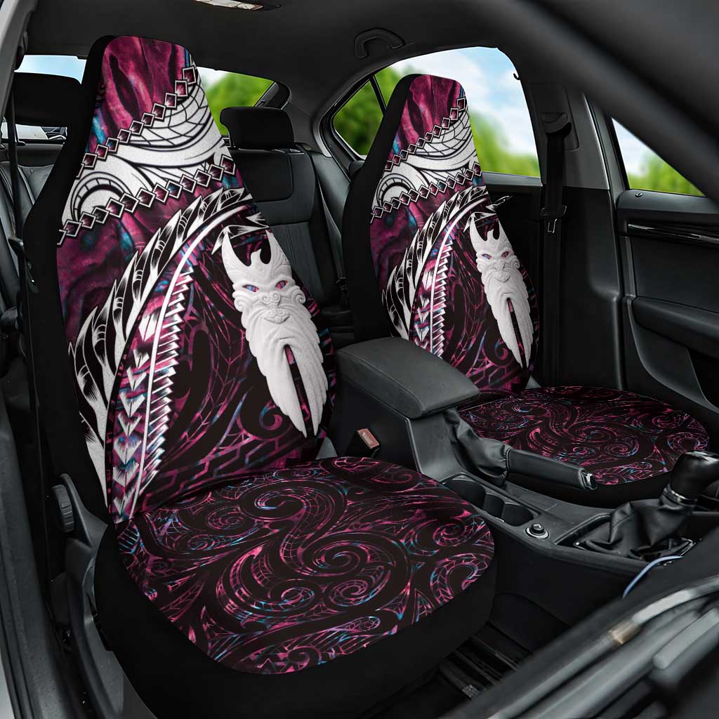 New Zealand Aotearoa Car Seat Cover Maori Hei Rehua Paua Shell Glitter Pink LT05 One Size Pink - Polynesian Pride