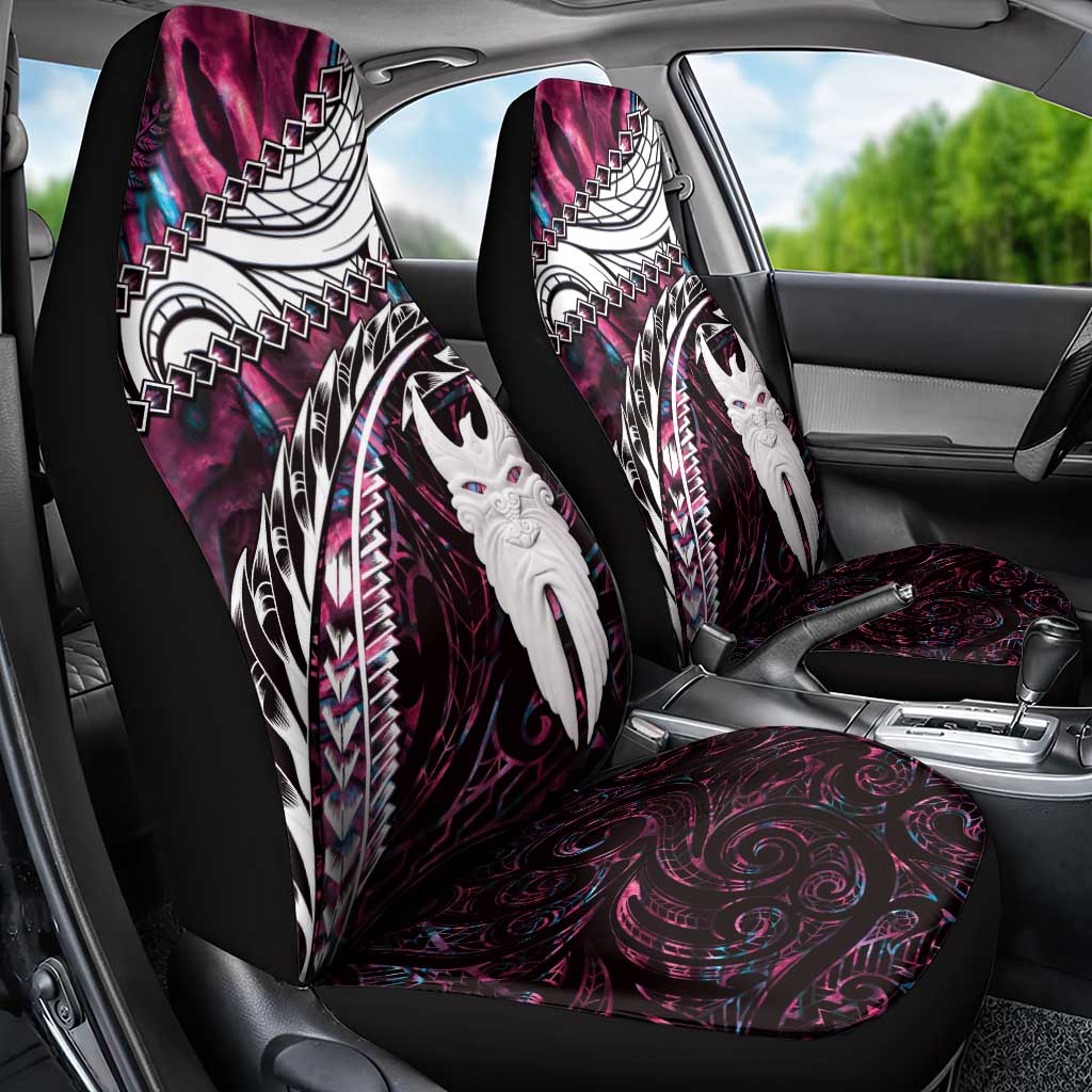 New Zealand Aotearoa Car Seat Cover Maori Hei Rehua Paua Shell Glitter Pink LT05 - Polynesian Pride
