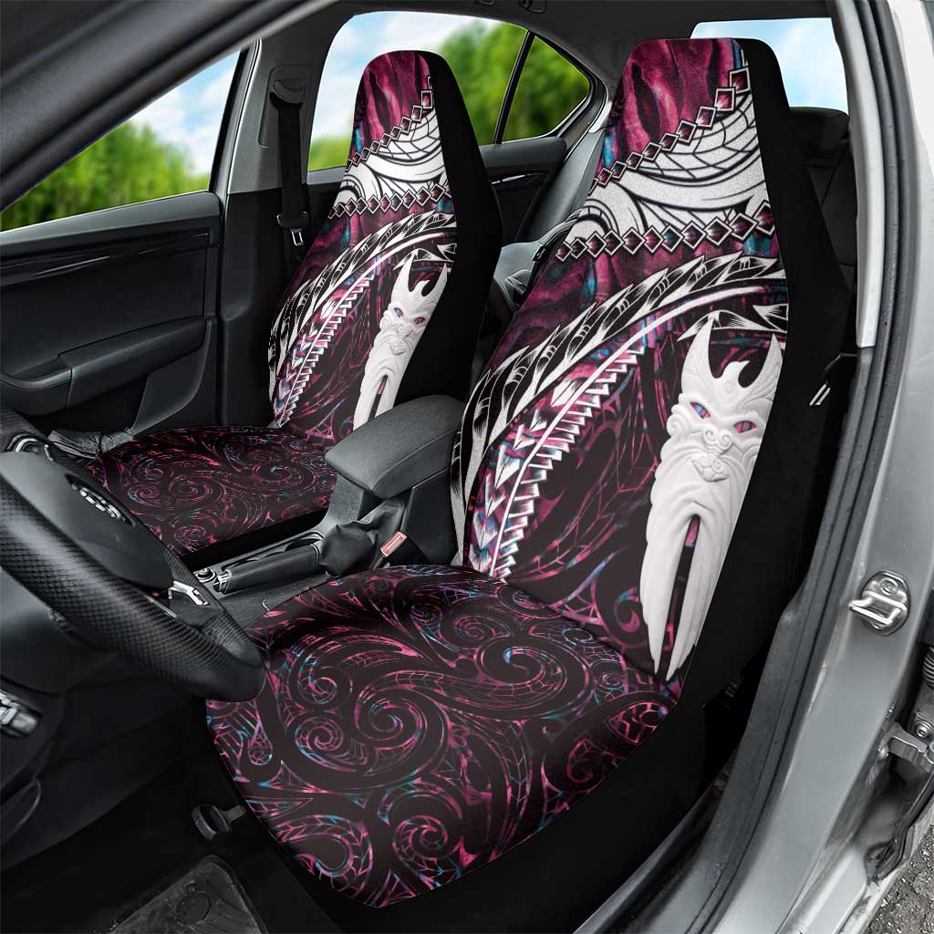 New Zealand Aotearoa Car Seat Cover Maori Hei Rehua Paua Shell Glitter Pink LT05 - Polynesian Pride