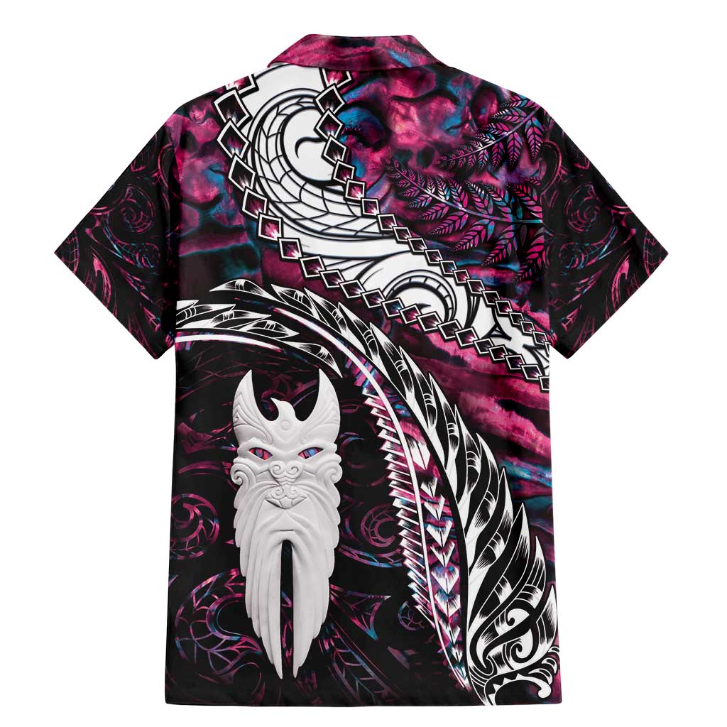 New Zealand Aotearoa Family Matching Mermaid Dress and Hawaiian Shirt Maori Hei Rehua Paua Shell Glitter Pink LT05 - Polynesian Pride