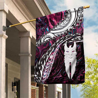 New Zealand Aotearoa Garden Flag Maori Hei Rehua Paua Shell Glitter Pink LT05 House Flag Pink - Polynesian Pride