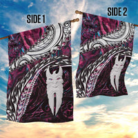 New Zealand Aotearoa Garden Flag Maori Hei Rehua Paua Shell Glitter Pink LT05 - Polynesian Pride