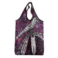 New Zealand Aotearoa Grocery Bag Maori Hei Rehua Paua Shell Glitter Pink LT05 - Polynesian Pride