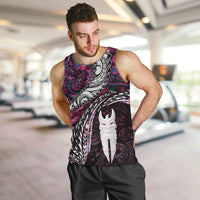 New Zealand Aotearoa Men Tank Top Maori Hei Rehua Paua Shell Glitter Pink LT05 Pink - Polynesian Pride