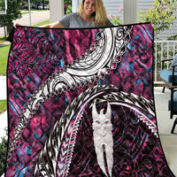 New Zealand Aotearoa Quilt Maori Hei Rehua Paua Shell Glitter Pink LT05 Pink - Polynesian Pride