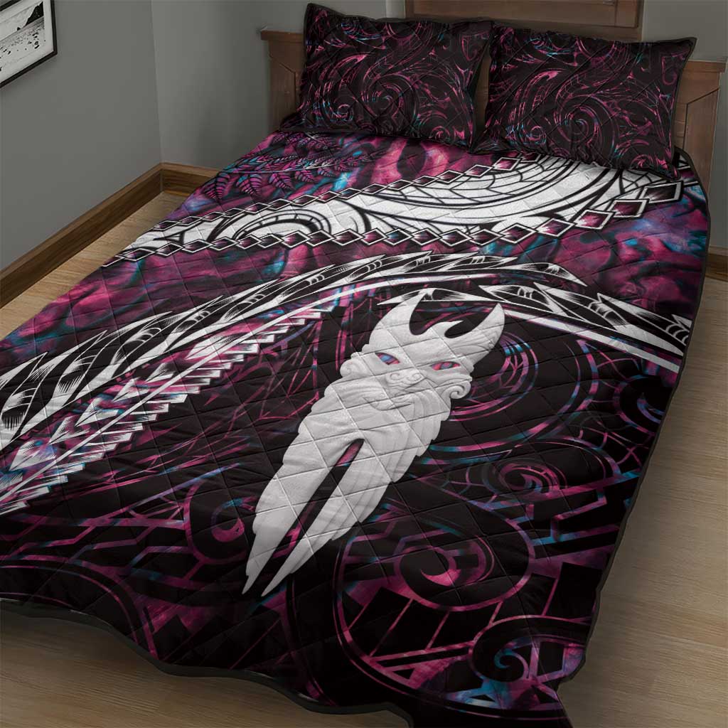 New Zealand Aotearoa Quilt Bed Set Maori Hei Rehua Paua Shell Glitter Pink LT05 - Polynesian Pride