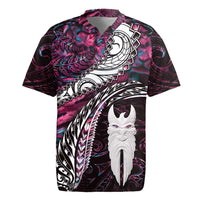 New Zealand Aotearoa Rugby Jersey Maori Hei Rehua Paua Shell Glitter Pink LT05 Pink - Polynesian Pride