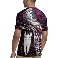 New Zealand Aotearoa Rugby Jersey Maori Hei Rehua Paua Shell Glitter Pink LT05 - Polynesian Pride