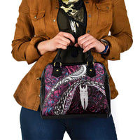 New Zealand Aotearoa Shoulder Handbag Maori Hei Rehua Paua Shell Glitter Pink LT05 - Polynesian Pride