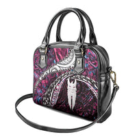 New Zealand Aotearoa Shoulder Handbag Maori Hei Rehua Paua Shell Glitter Pink LT05 - Polynesian Pride