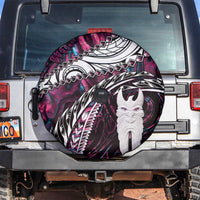 New Zealand Aotearoa Spare Tire Cover Maori Hei Rehua Paua Shell Glitter Pink LT05 Pink - Polynesian Pride