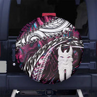 New Zealand Aotearoa Spare Tire Cover Maori Hei Rehua Paua Shell Glitter Pink LT05 - Polynesian Pride