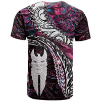 New Zealand Aotearoa T Shirt Maori Hei Rehua Paua Shell Glitter Pink LT05 - Polynesian Pride