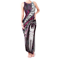 New Zealand Aotearoa Tank Maxi Dress Maori Hei Rehua Paua Shell Glitter Pink LT05 Women Pink - Polynesian Pride