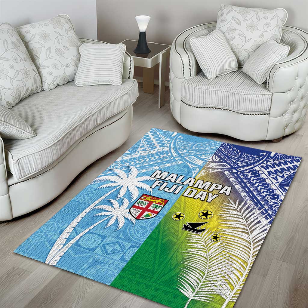 Happy Malampa Fiji Day Area Rug Half Mix Style