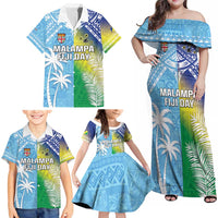 Personalised Happy Malampa Fiji Day Family Matching Off Shoulder Maxi Dress and Hawaiian Shirt Half Mix Style LT05 - Polynesian Pride