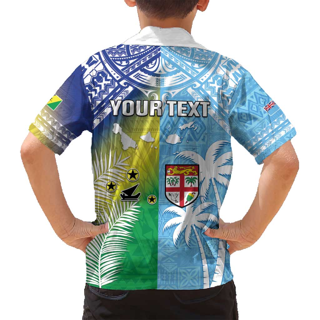 Personalised Happy Malampa Fiji Day Family Matching Puletasi and Hawaiian Shirt Half Mix Style LT05 - Polynesian Pride