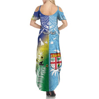 Personalised Happy Malampa Fiji Day Family Matching Summer Maxi Dress and Hawaiian Shirt Half Mix Style LT05 - Polynesian Pride