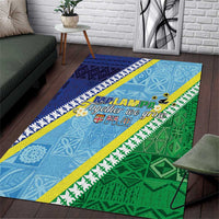 Love Malampa Fiji Day Area Rug Together We Grow LT05 Blue - Polynesian Pride