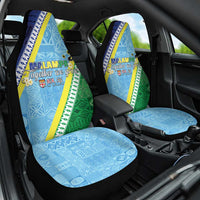 Love Malampa Fiji Day Car Seat Cover Together We Grow LT05 One Size Blue - Polynesian Pride